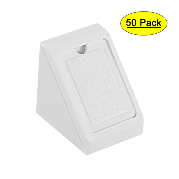 Uxcell Shelf Door 20mmx20mmx17.5mm 2 Holes Plastic Corner Braces Angle Brackets White 50 Pcs