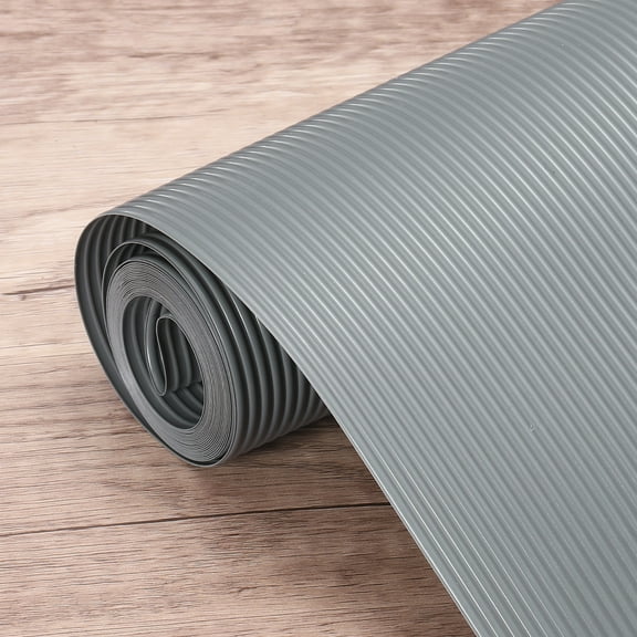 Uxcell Shelf Liner 17.7" x 9.8ft EVA Non-Slip Drawer Mats Ribbed Texture Gray