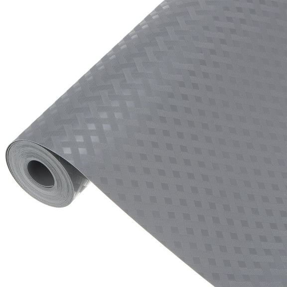 Uxcell Shelf Liner, Non-Slip Drawer Liner 15-3/4" x 118-1/8" EVA Material Liner with Braid Pattern, Gray