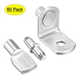 thumbnail image 1 of Uxcell Shelf Support Peg 3 Styles Furniture Shelf Bracket Pegs 0.2" 0.24" 0.28" Pin with Hole Silver Tone , 60 Pack, 1 of 7