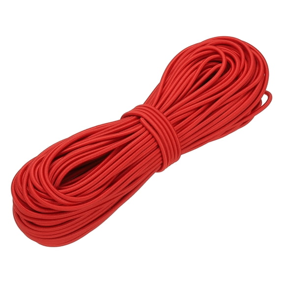 Uxcell Shock Cord, Elastic Cord Marine Grade Bungee Rope Stretch String for DIY Project 1/8" x 100 ft Bright Red