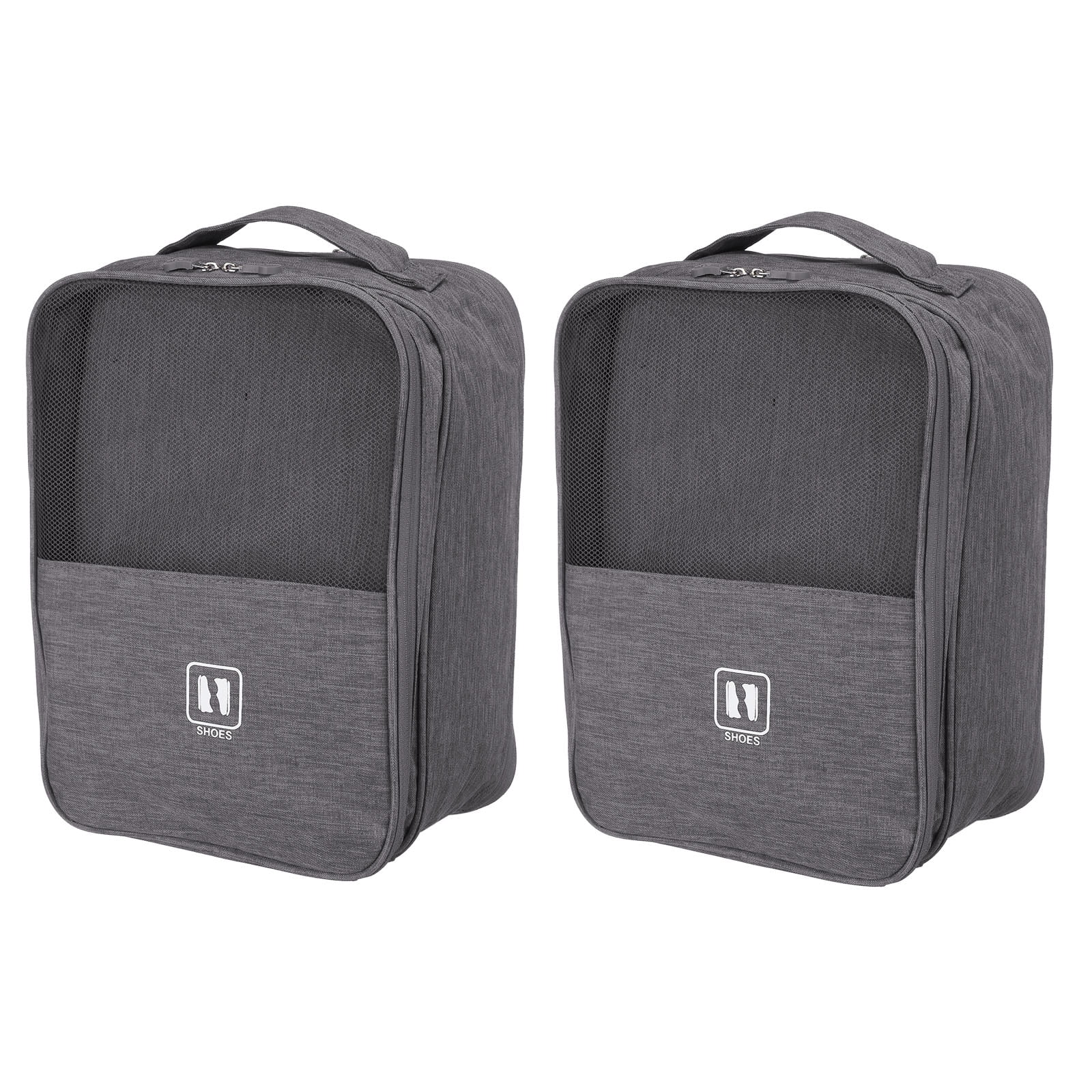 Uxcell Shoe Bags for Travel, Holds 3 Pairs of Shoes, Travel Accessories for Packing, Gray 2 Pack