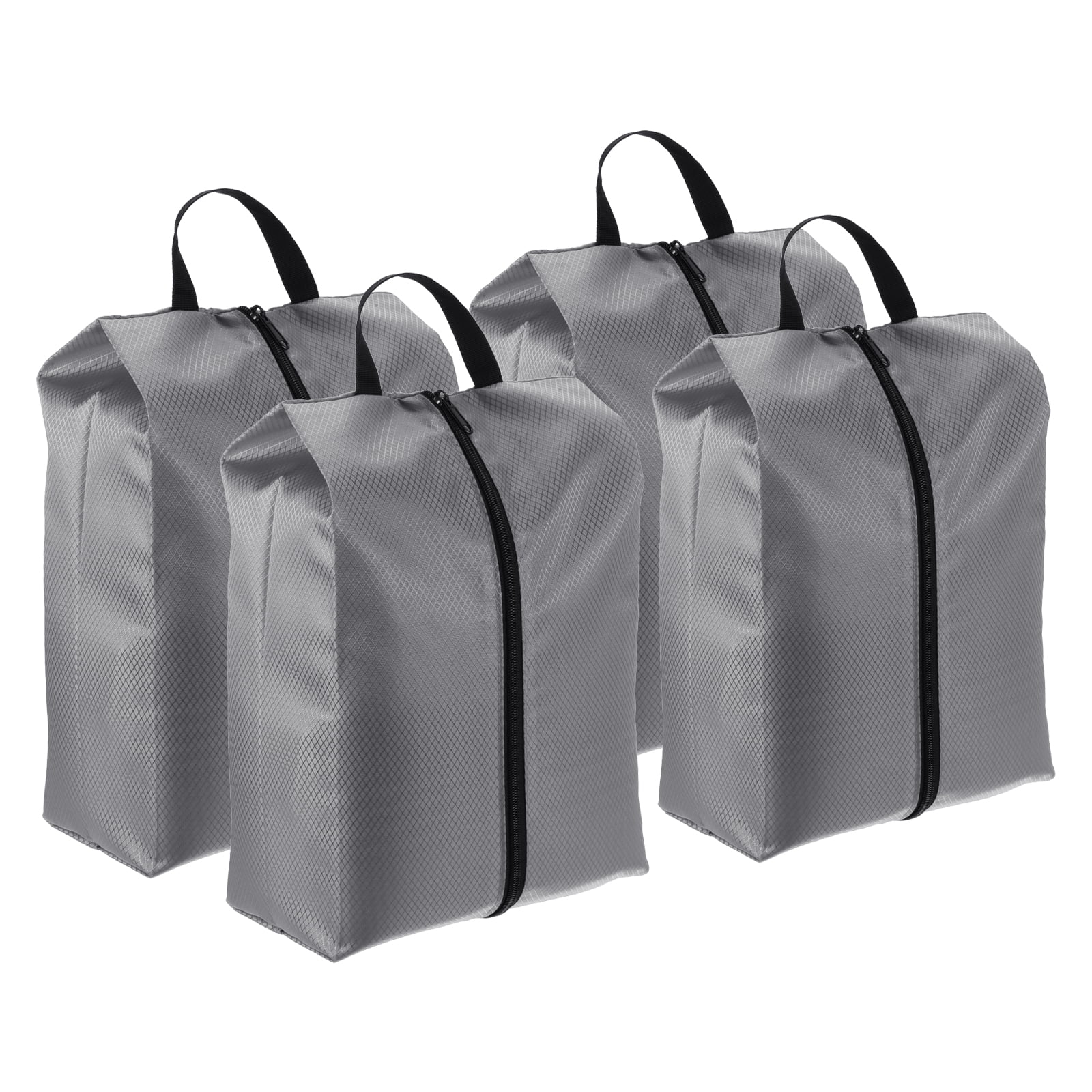 MISSLO Portable Nylon Travel Shoe Bags with Zipper Closure (Pack 4, Black)