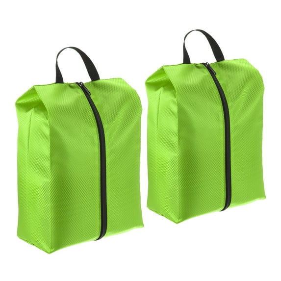 Uxcell Shoe Bags for Travel, Portable Shoe Bag with Zipper for Travel, Green 2 Pack