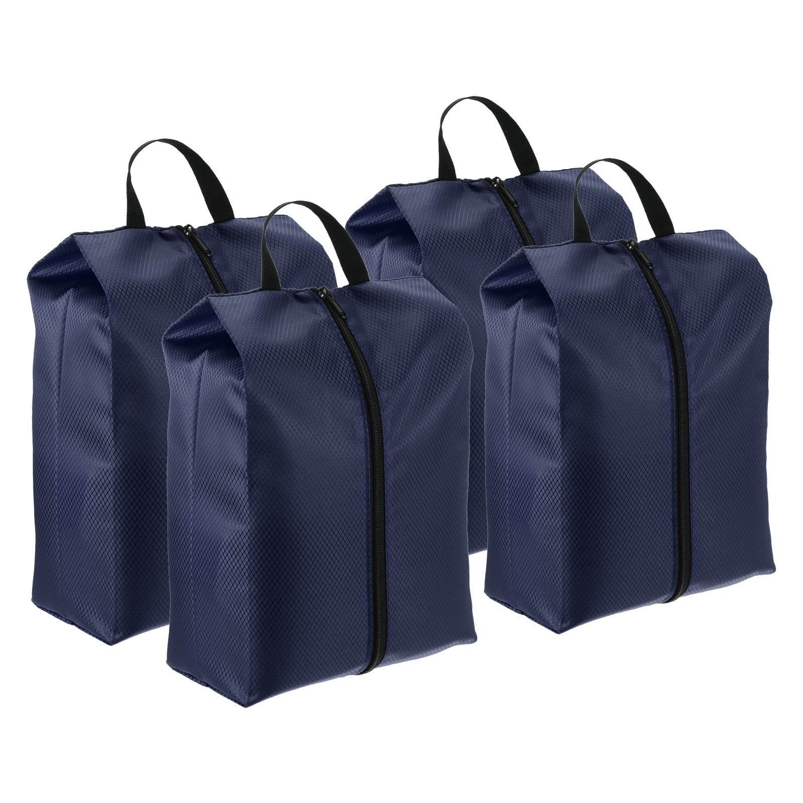 Uxcell Shoe Bags for Travel, Portable Shoe Bag with Zipper for Travel, Navy Blue 4 Pack