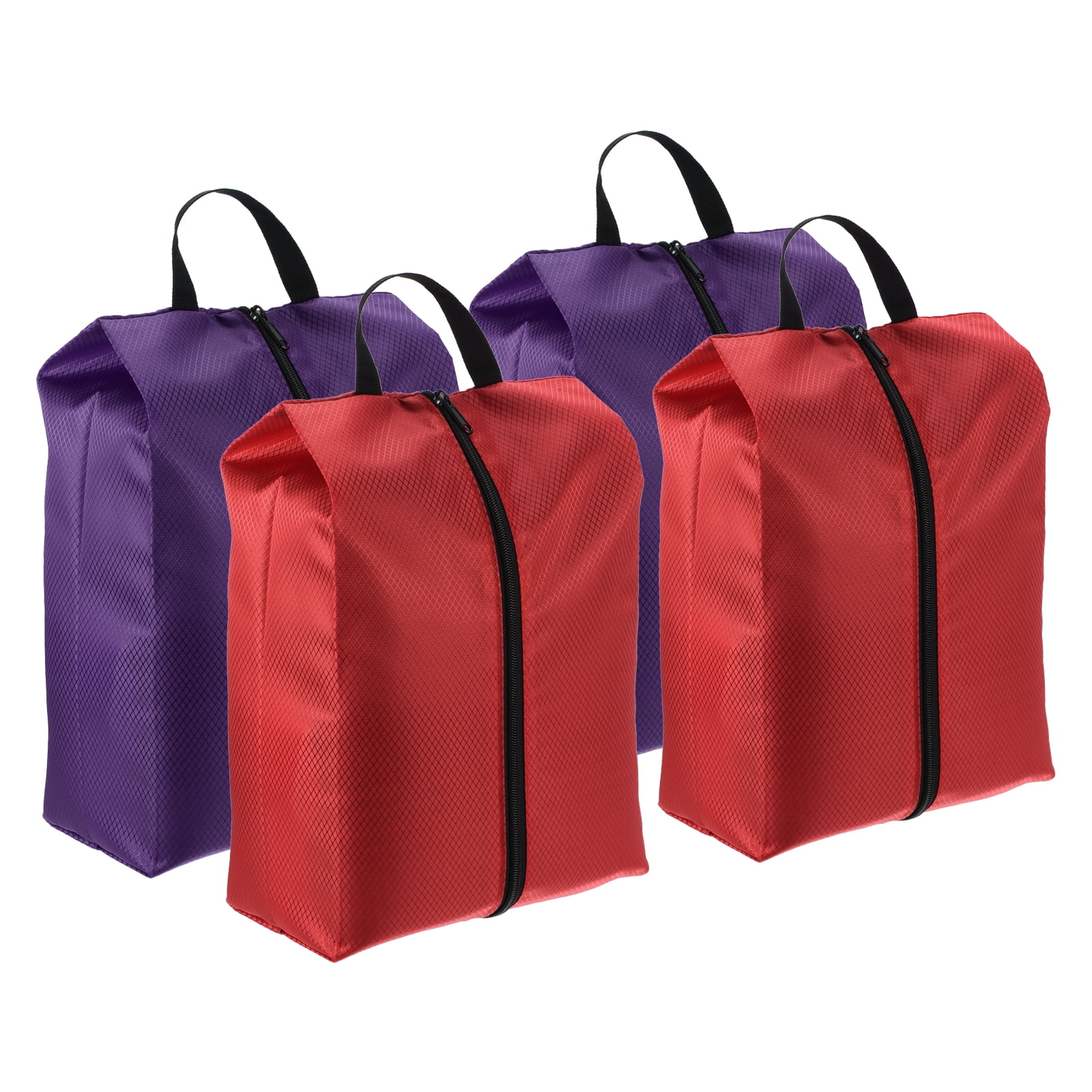 Uxcell Shoe Bags for Travel, Portable Shoe Bag with Zipper for Travel, Red Purple 4 Pack