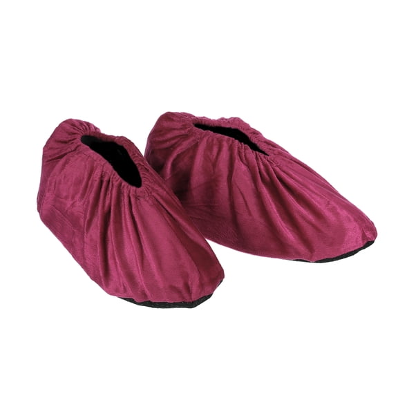 Uxcell Shoe Covers, 1 Pair Reusable Thickened Shoe Protector Covers for Home Indoor, Wine Red