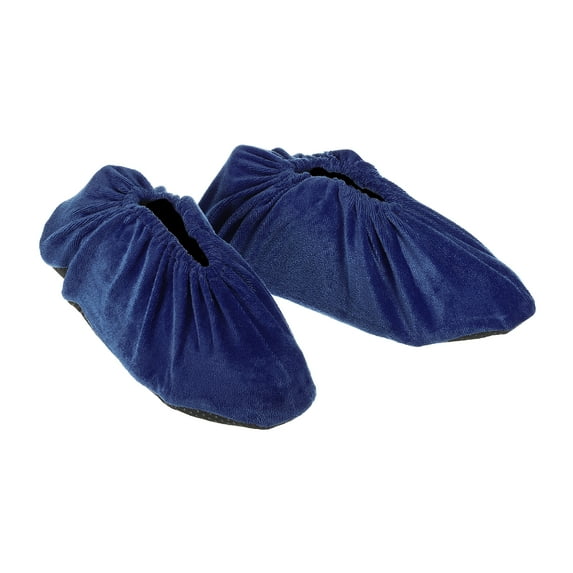 Uxcell Shoe Covers, 1 Pair Reusable Thicker Shoe Protector Covers for Home Indoor, Navy Blue