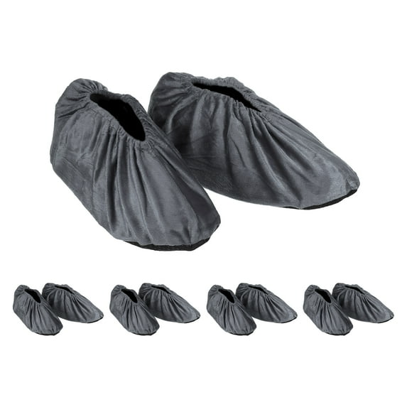 Uxcell Shoe Covers, 5 Pairs Reusable Non Slip Shoe Protector Covers for Indoors Household, Gray
