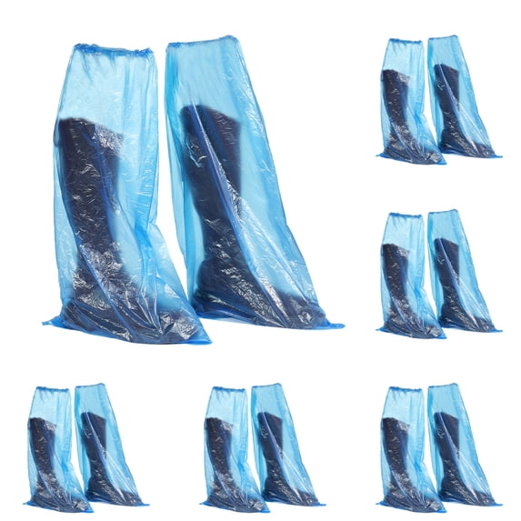 Uxcell Shoe Covers, 50 Pack Disposable Thickened Boot and Shoe Covers for Indoors Outdoors, Blue