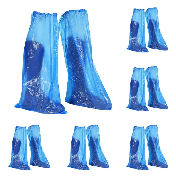 Uxcell Shoe Covers, 50 Pack Disposable Thicker Boot and Shoe Covers for Indoors Outdoors, Blue