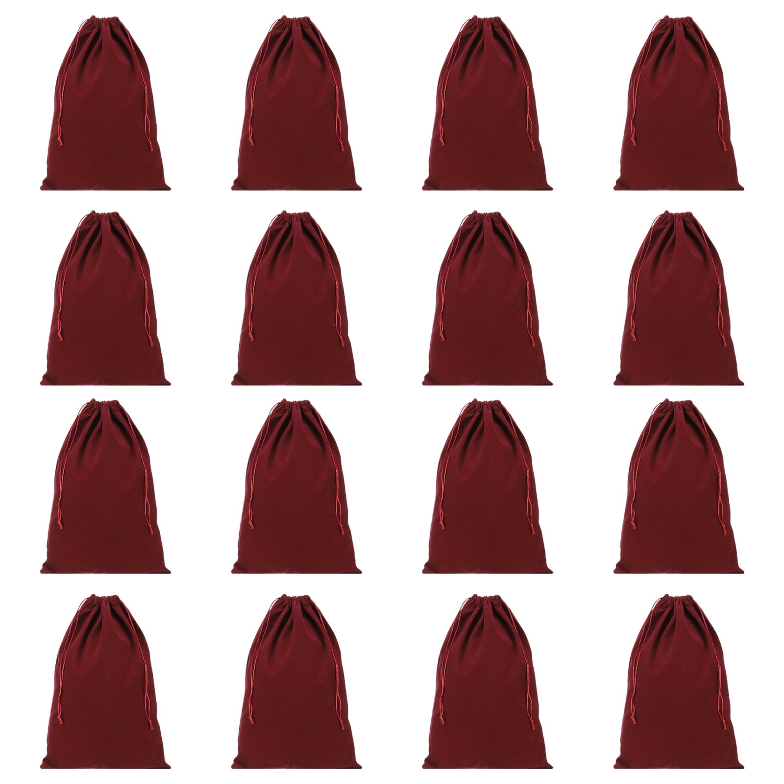 Uxcell Shoe Dust Bag Duster Flannel Double Shoes Pouch with Drawstring Closure Washable Breathable Bags Burgundy 16 Pack