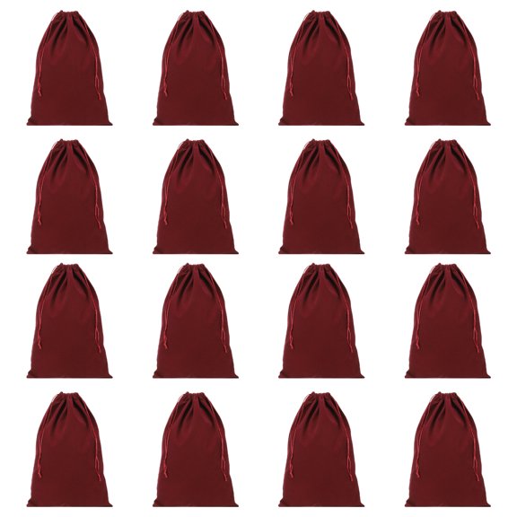 Uxcell Shoe Dust Bag Duster Flannel Double Shoes Pouch with Drawstring Closure Washable Breathable Bags Burgundy 16 Pack