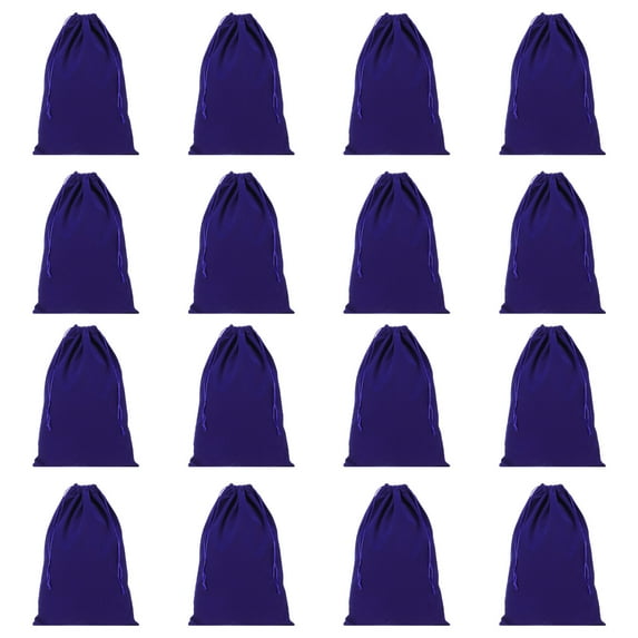 Uxcell Shoe Dust Bag Duster Flannel Double Shoes Pouch with Drawstring Closure Washable Breathable Bags Deep Blue 16Pack