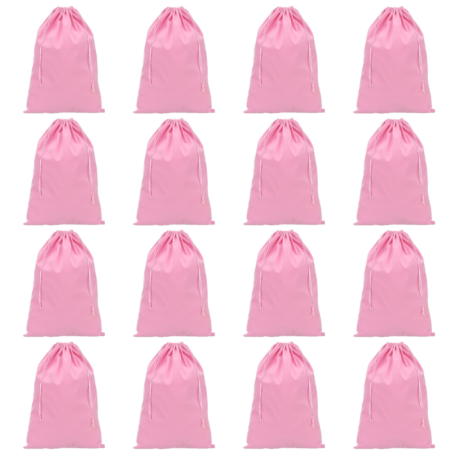 Uxcell Shoe Dust Bag Duster Flannel Double Shoes Pouch with Drawstring Closure Washable Breathable Bags Pink 16 Pack