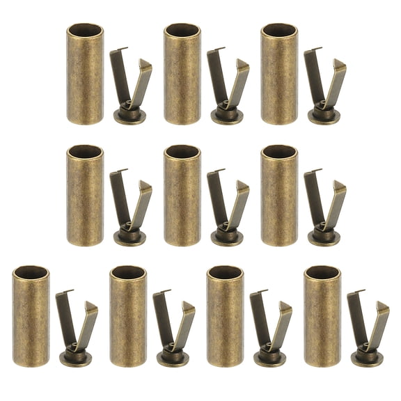 Uxcell Shoe Lace Tips, 10 Pack Zinc Alloy Shoelace Head Cylindrical Tips Cords End Replacement for Shoestring Repairing Clothes Trouser String DIY, Bronze