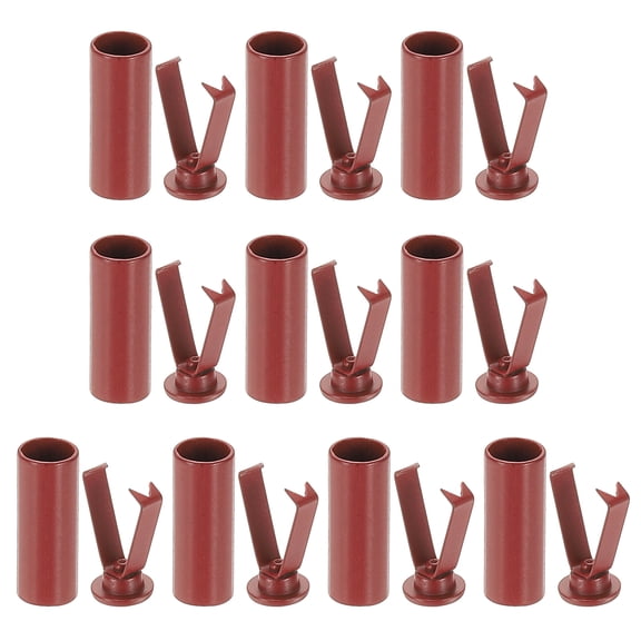Uxcell Shoe Lace Tips, 10 Pack Zinc Alloy Shoelace Head Cylindrical Tips Cords End Replacement for Shoestring Repairing Clothes Trouser String DIY, Dark Red