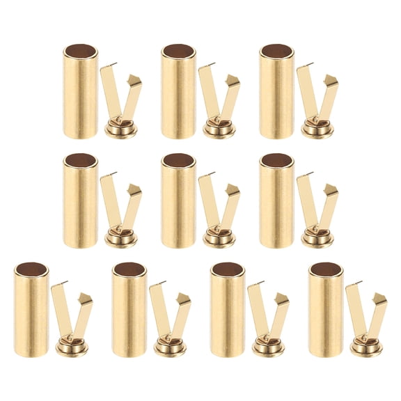 Uxcell Shoe Lace Tips, 10 Pack Zinc Alloy Shoelace Head Cylindrical Tips Cords End Replacement for Shoestring Repairing Clothes Trouser String DIY, Gold Tone