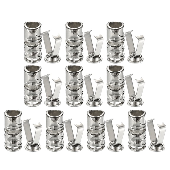 Uxcell Shoe Lace Tips, 10 Pack Zinc Alloy Shoelace Head Cylindrical Tips Cords End Replacement for Shoestring Repairing Clothes Trouser String DIY, Silver Tone