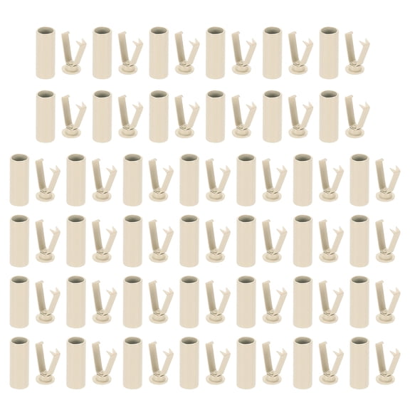 Uxcell Shoe Lace Tips, 40 Pack Zinc Alloy Shoelace Head Cylindrical Tips Cords End Replacement for Shoestring Repairing Clothes Trouser String DIY, Beige