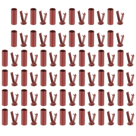 Uxcell Shoe Lace Tips, 40 Pack Zinc Alloy Shoelace Head Cylindrical Tips Cords End Replacement for Shoestring Repairing Clothes Trouser String DIY, Dark Red
