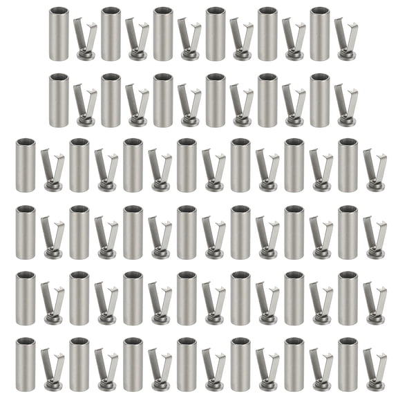 Uxcell Shoe Lace Tips, 40 Pack Zinc Alloy Shoelace Head Cylindrical Tips Cords End Replacement for Shoestring Repairing Clothes Trouser String DIY, Dark Silver