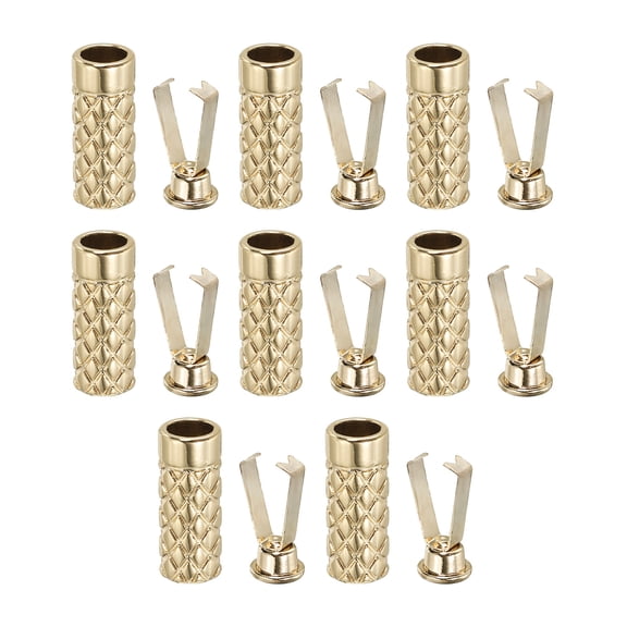 Uxcell Shoelace Tips, 16 Pack Zinc Alloy Shoelace Head Cords End for Repairing Shoes String, Light Gold Tone Style D