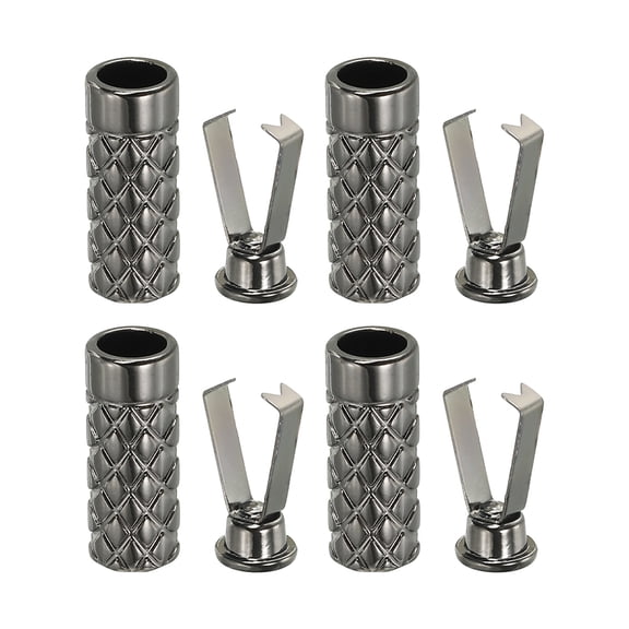 Uxcell Shoelace Tips, 4 Pack Zinc Alloy Shoelace Head Cords End for DIY Repairing Shoes String, Dark Grey Style D