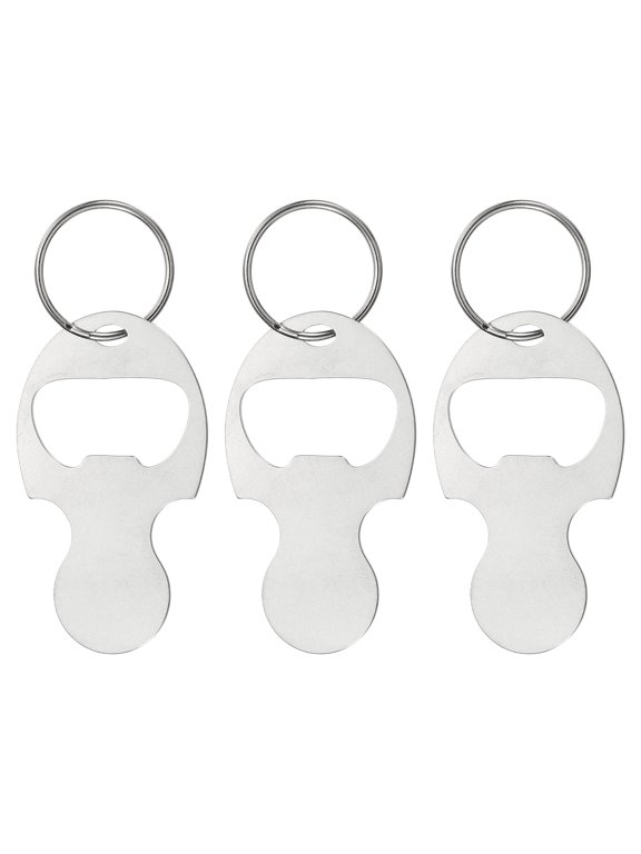 3Pcs Shopping Trolley Token Key Ring 2.4" Cart Remover Silver Tone