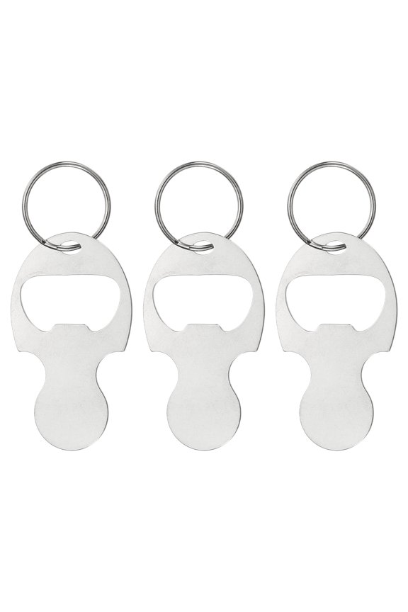 3Pcs Shopping Trolley Token Key Ring 2.4" Cart Remover Silver Tone