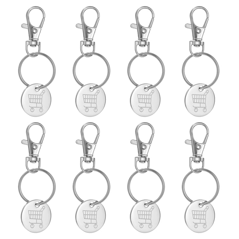 Uxcell Shopping Trolley Token Key Ring, 8Pcs Grocery Cart Remover
