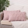thumbnail image 1 of REGALWOVEN Short Plush Decorative Throw Pillow Covers Set of 2 for Living Room Bean Paste Powder 12" x 20", 1 of 5