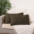 thumbnail image 1 of REGALWOVEN Short Plush Decorative Throw Pillow Covers Set of 2 for Living Room Dark Brown 18" x 18", 1 of 5