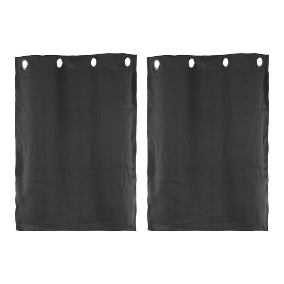 Uxcell Short Tier Curtains, 29"W x 35"L French Window Half Curtain 2 Panels, Black