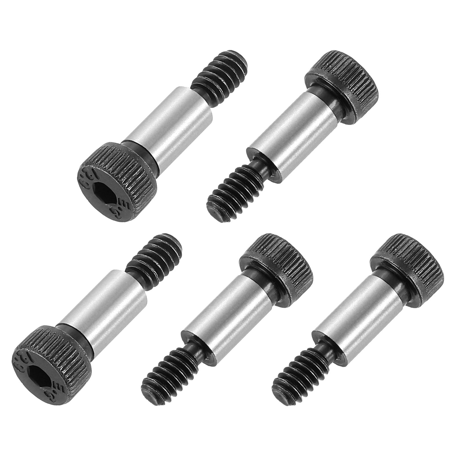Uxcell Alloy Steel Shoulder Bolts – 1/2” Shoulder Length, 1/4” Shoulder Diameter, #10-24 Thread – 6-Pack – Hex Socket Head – Grade 12.9
