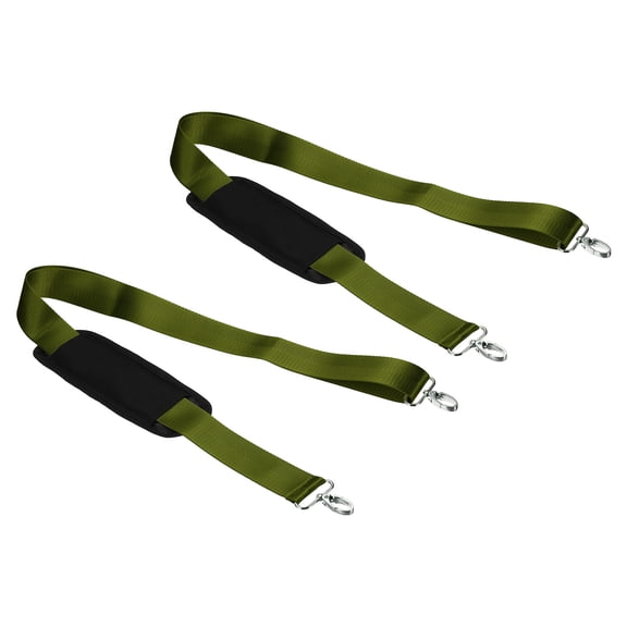 Uxcell Shoulder Strap, 2 Pcs Nylon Webbing Adjustable Replacement Strap with Anti Slip Padded Clip, Dark Green