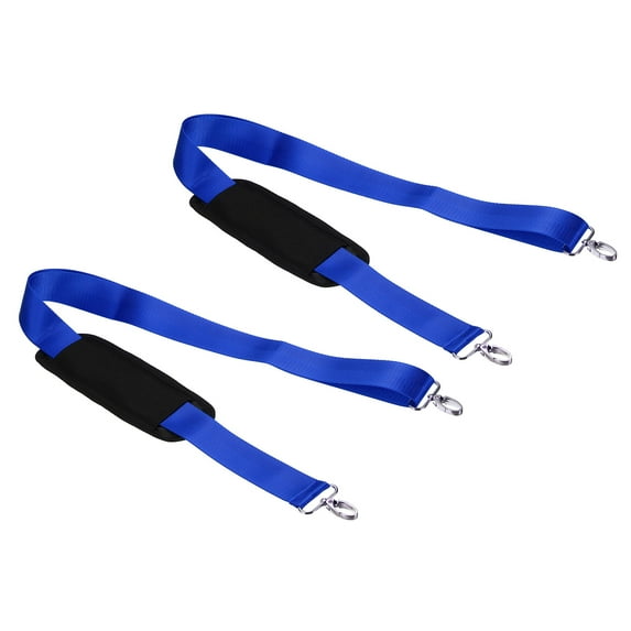 Uxcell Shoulder Strap, 2 Pcs Nylon Webbing Adjustable Replacement Strap with Detachable Anti Slip Padded Clip, Blue