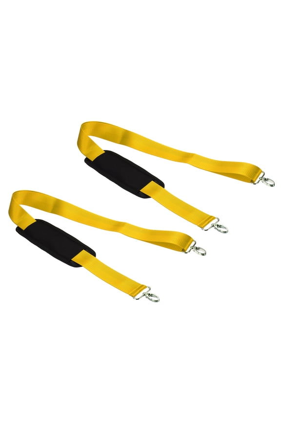 Shoulder Strap, 2 Pcs Nylon Webbing Adjustable Replacement Strap with Detachable Anti Slip Padded Clip, Yellow