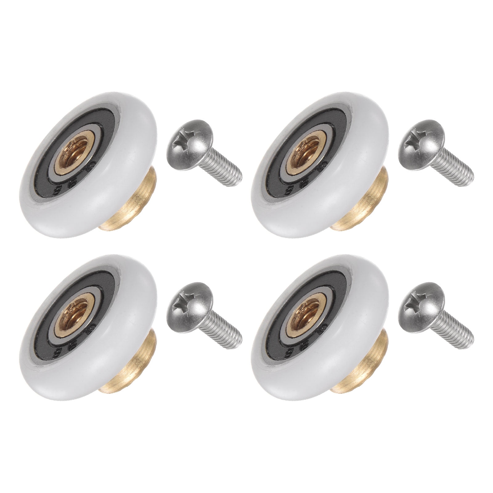 Uxcell Shower Door Roller Wheel 20mm Dia. Replacement Part for Bathroom Glass Door, Sliding Door Roller, (1 Set 4pcs)