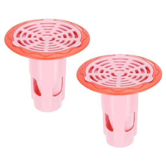 Uxcell Shower Floor Drain Backflow Preventer, Valve Sewer Core Hair Catcher, Pink 2 Pack