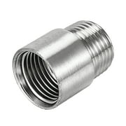 Uxcell Shower Head Extension Arm Stainless Steel Male to Female Thread Pipe Fitting 30mm