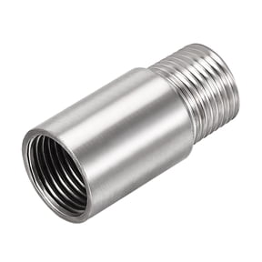 Uxcell Shower Head Extension Arm Stainless Steel 1/2PT Male to 1/2PT Female Thread Cast Pipe Fitting Coupler 50mm