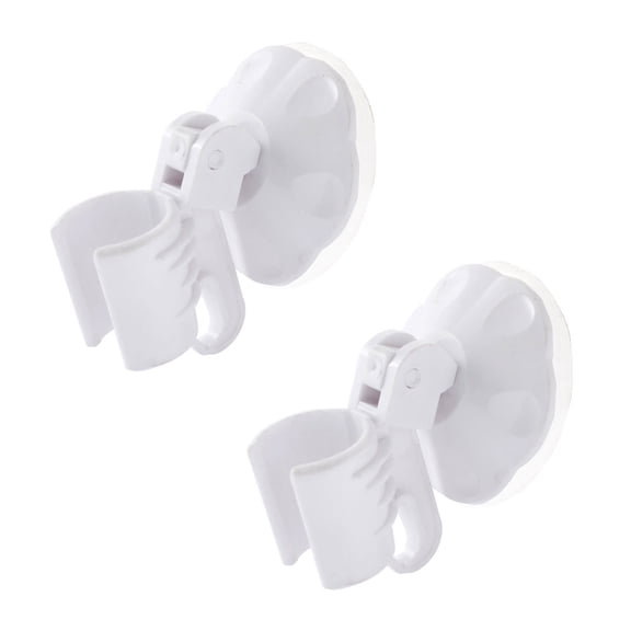 Uxcell Durable Plastic Bathroom Bathing Grip Suction Cup Holder Bracket Hook Hanger White 2 Pcs
