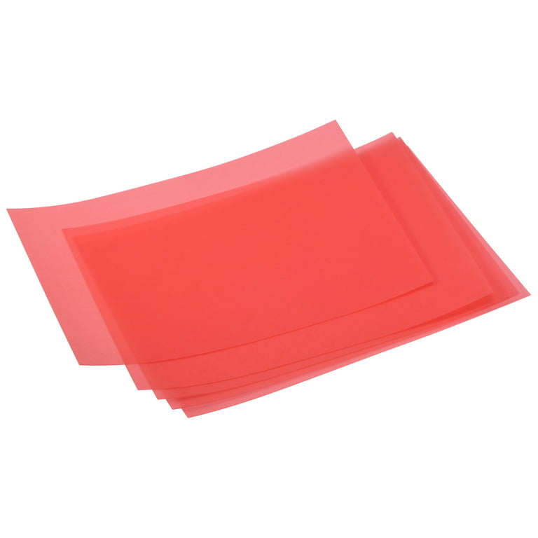 Uxcell Shrink Plastic Sheet 7.87 x 5.71 x 0.012 inch Sanded Shrink Films  Paper for Craft Clear Red 5 Pack 