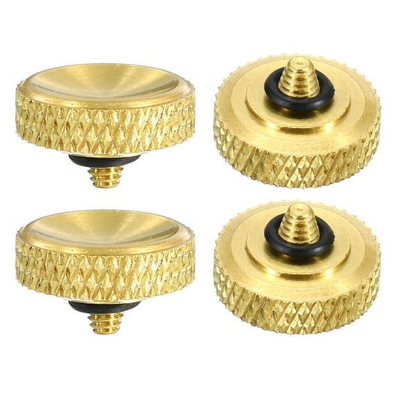 Uxcell Shutter Release Button Soft Shutter Release Button Copper Camera Shutter Button Carved, Golden 4 Pack