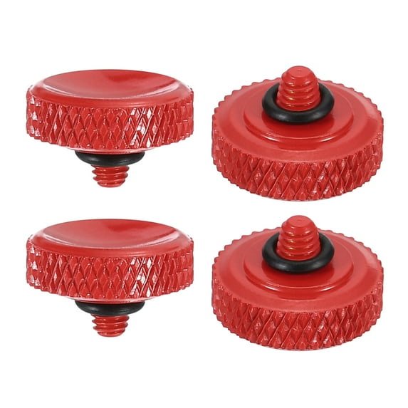 Uxcell Shutter Release Button Soft Shutter Release Button Copper Camera Shutter Button Carved, Red 4 Pack