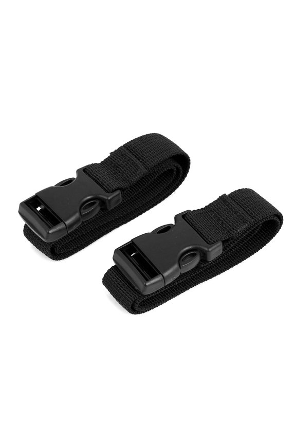 Side Release Buckle Luggage Suitcase Backpack Baggage Adjustable Belt Strap 19.69" Black 2Pcs