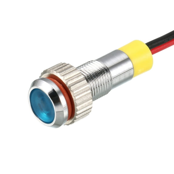 Uxcell Signal Indicator Light AC/DC 110V 6mm/0.24'' Blue LED Metal Shell