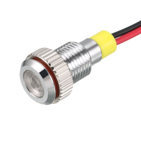 Uxcell Signal Indicator Light AC/DC 110V 8mm/0.31'' White LED Metal Shell