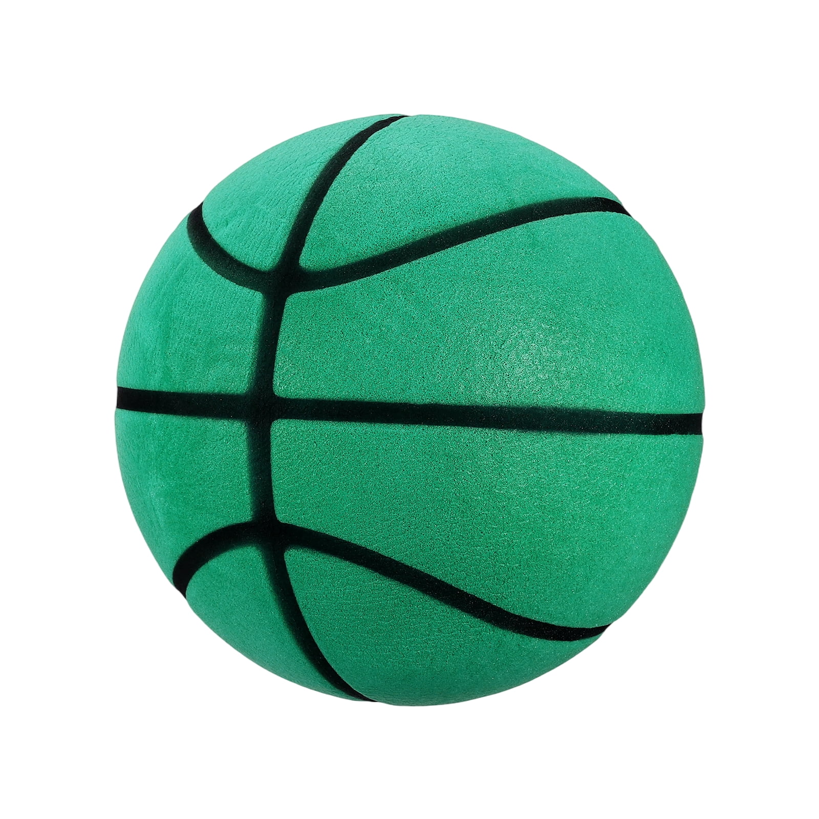 Uxcell Silent Basketball, Size 3 (7.1") Quiet Basketball High Density Foam No Noise 3D Sculpted Groove Bouncing Ball with Net Bag & Green - Fit for (Indoor Training/Dribbling Practice)